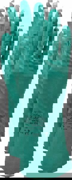 Chemical Resistant Gloves: 17.00 Thick, Nitrile, Nitrile, Supported